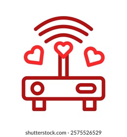 Wireless Connection with Love Symbols