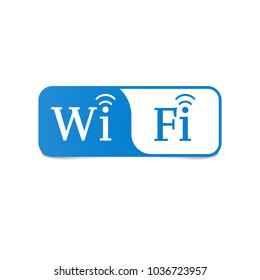Wireless connection sign. Blue wireless internet available signboard