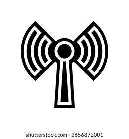 vetor de ícone de glifo de conectividade sem fio. sinal de conectividade sem fio. ilustração de símbolo isolado