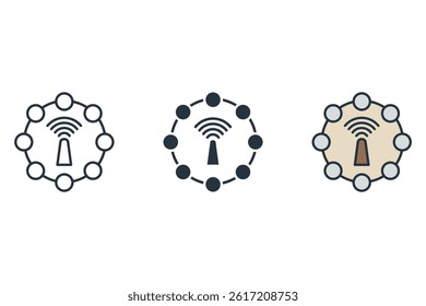 wireless connectivity icons isolated on White Background. Flat style design
