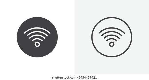 Wireless Connectivity Icons with Wi-Fi Signals