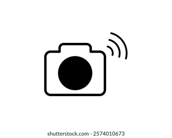 wireless control camera icon, simple flat style, illustration, logo sign symbol pictogram template, for ui or ux isolated on white for mobile app, editable	