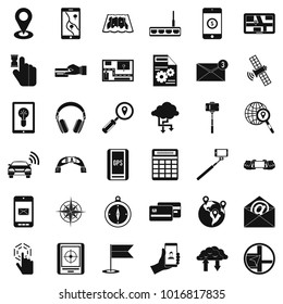 Wireless control icons set. Simple set of 36 wireless control vector icons for web isolated on white background