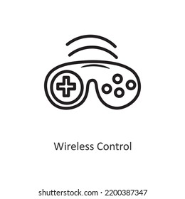 Wireless Control vector outline Icon Design illustration. Gaming Symbol on White background EPS 10 File