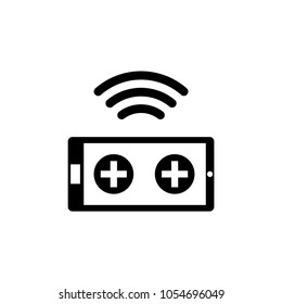 Wireless Controller. Flat Vector Icon. Simple black symbol on white background