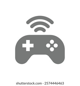 Wireless or cordless joystick icon. Video game controller vector.