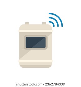 Wireless counter icon flat vector. Smart consumption. Care home isolated
