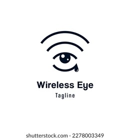 Wireless crying eye logo design