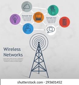 wireless data network technology vector illustration