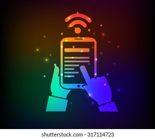 Wireless design,abstract rainbow concept,clean vector