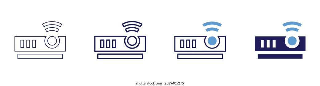 Wireless device icon in 4 different styles. Thin Line, Line, Bold Line, Duotone. Duotone style. Editable stroke.