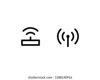 Wireless device icons. Outline style