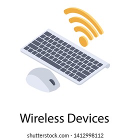 
Wireless devices icon in isometric devices 
