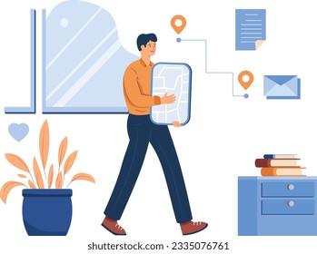 Wireless Documents Marketing Flat Vectors
