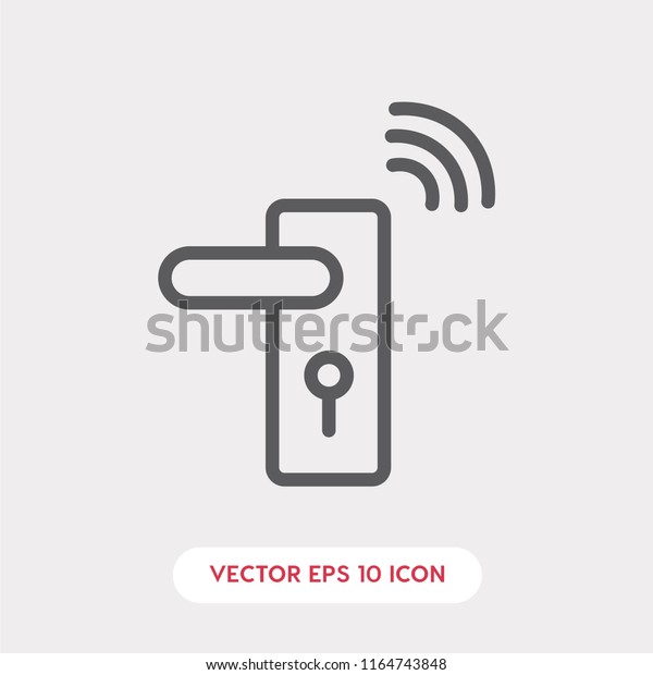 Wireless Door Lock Icon Vector Wireless Stock Vector Royalty Free