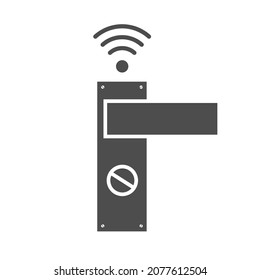Wireless door lock. Vector icon for a hotel, house, apartment, website or application. Flat style.