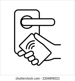 Wireless door lock vector icon, smart lock system. vector illustration on white background