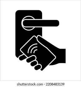 Wireless door lock vector icon, smart lock system. vector illustration on white background