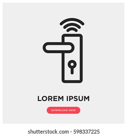 Wireless Door Lock Vector Icon, Smart Lock System. Modern, Simple Flat Vector Illustration For Web Site Or Mobile App