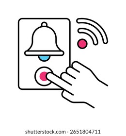 Wireless Doorbell Vector Filled outline illustration style icon. EPS 10 file