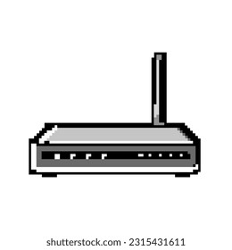 wireless dsl modem game pixel art retro vector. bit internet wifi, hub lan wireless dsl modem. old vintage illustration