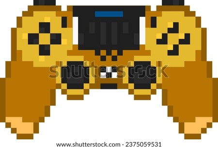 Wireless Dual Shock 4 Four Video Game Gaming Console Station BB Death Stranding Controller Pad Play Pixel Art No Transparent Background Vector EPS PNG Clip Art 