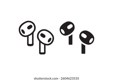 Wireless earbud icon for audio and music Vector
