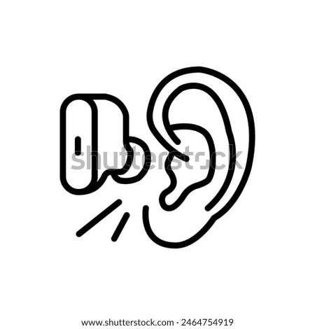 Wireless earbud outline icon. Vector line icon for web design isolated on white background.