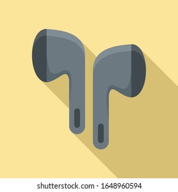 Wireless earbuds accessory icon. Flat illustration of wireless earbuds accessory vector icon for web design