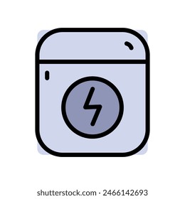 Wireless earbuds in charging case color icon. Vector flat sign for web design isolated on white background.