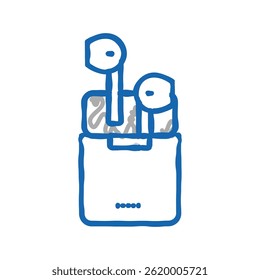 wireless earbuds doodle icon sketch vector. wireless earbuds sign. isolated symbol illustration
