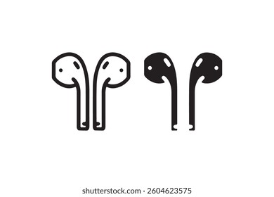Wireless earbuds icon in classic vertical style Vector