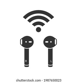 Wireless earbuds isolated on white. Concept of personal device without cable and wire for easy listen music and talk.