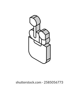 wireless earbuds isometric icon vector. wireless earbuds sign. isolated symbol illustration