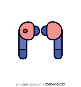 Wireless earbuds tech gadget illustration