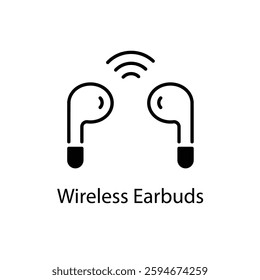 Wireless Earbuds vector icon stock illustration
