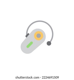 Wireless earphone icon in color, isolated on white background 