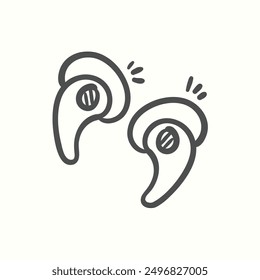 wireless earphone icon, isolated handdrawn icon theme gadget