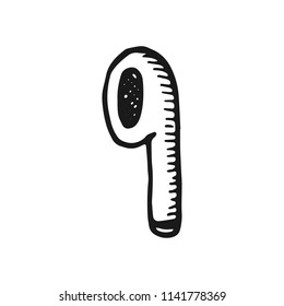 wireless earphone icon. object is isolated on white background.