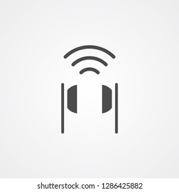 Wireless earphone vector icon sign symbol
