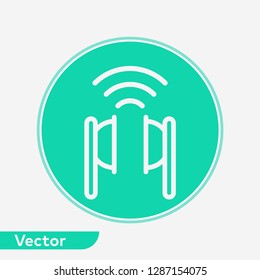 Wireless earphone vector icon sign symbol