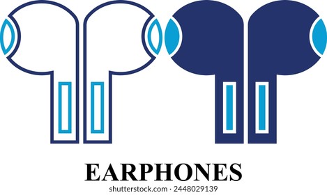 Wireless Earphone web icons in line and fill style. Set of high quality Information technology signs for web and mobile app. Colorful Editable icon set of IT and Gadgets.