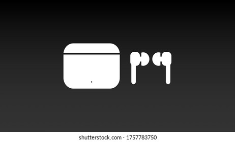 Auriculares inalámbricos con ilustración vectorial de diseño de caso de carga