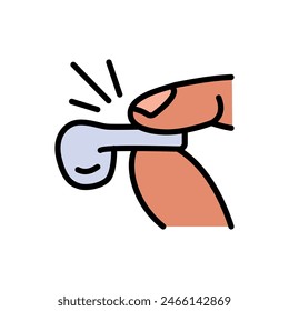 Wireless earphones color icon. Vector simple flat icon for web design isolated on white background.