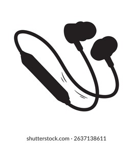 Wireless earphones icon isolated on whitebackground.