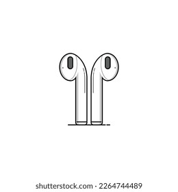 Wireless earphones icon isolated vector graphics
