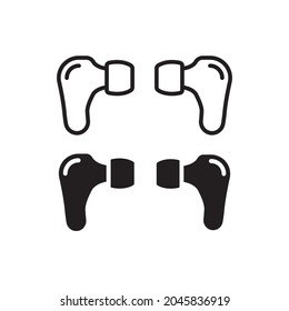 wireless earphones line art icon vector for websites