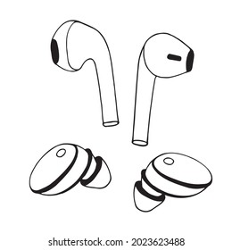 Wireless earphones symbol modern simple vector icon. Air pods