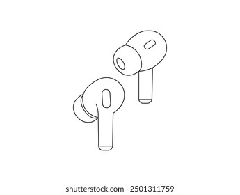 wireless earpiece outline headphone symbol modern simple vector icon. Wireless earpiece outline icons set. Outline wireless earbuds vector icon for web design isolated on white background. Eps 10.