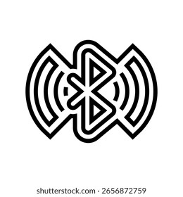 wireless enabled line icon vector. wireless enabled sign. isolated contour symbol black illustration
